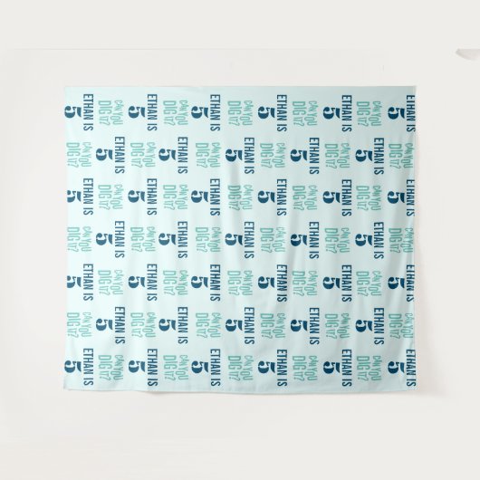 Feestachtergrond Stap en Herhaal Jongen Verjaardag Wandkleed (Voorkant (horizontaal))