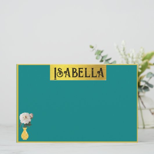 feestartikelen met naam briefpapier (Staand voorkant)