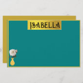 feestartikelen met naam briefpapier (Voorkant / Achterkant)