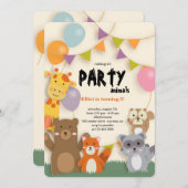 Feestartikelen met Party Dieren Kaart (Voorkant / Achterkant)