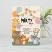 Feestartikelen met Party Dieren Kaart (Staand voorkant)