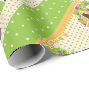 Feestartikelen voor vintage trailerkampeerder groe cadeaupapier