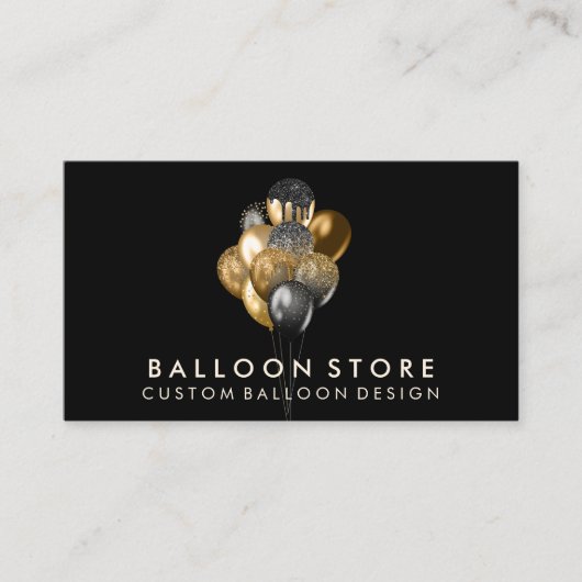 Feestballon Decor Boho rustiek Zwart Visitekaartje (Voorkant)