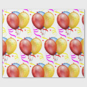 Feestballonnen en slingers cadeaupapier (Vlak)
