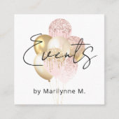 Feestballonnen Evenementenplanner Vierkante Visitekaartje (Voorkant)