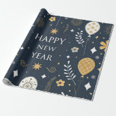Feestballonnen Goud Nieuwjaar Cadeaupapier (Uitgerold)