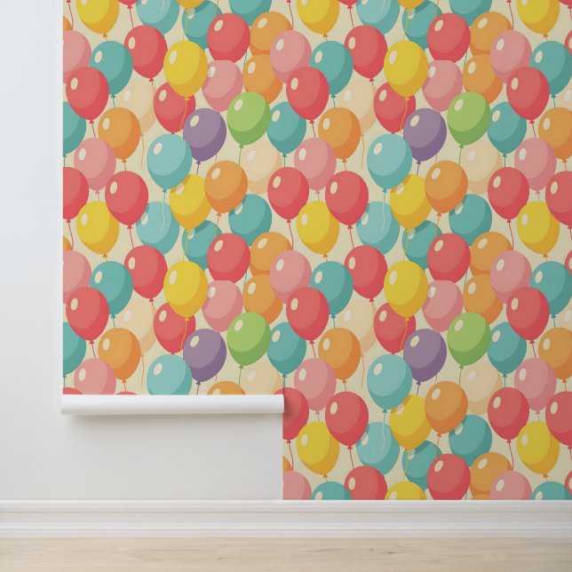 Feestballonnen in verschillende kleuren behang (Applicatie)