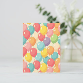 Feestballonnen in verschillende kleuren briefkaart