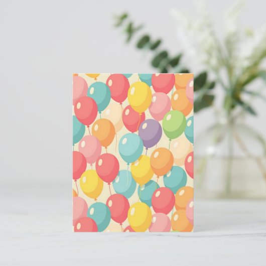 Feestballonnen in verschillende kleuren briefkaart (Staand voorkant)
