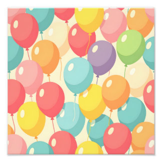 Feestballonnen in verschillende kleuren foto afdruk