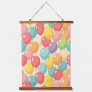 Feestballonnen in verschillende kleuren hangend wandkleed
