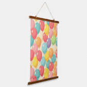 Feestballonnen in verschillende kleuren hangend wandkleed (Gebogen)