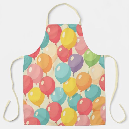Feestballonnen in verschillende kleuren schort (Voorkant)