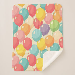 Feestballonnen in verschillende kleuren sherpa deken