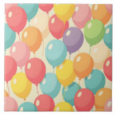 Feestballonnen in verschillende kleuren tegeltje (Voorkant)