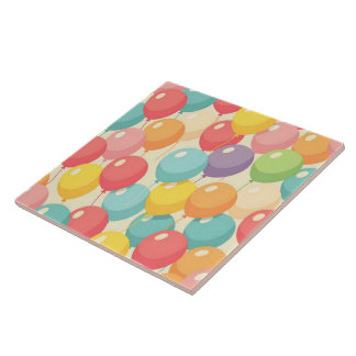 Feestballonnen in verschillende kleuren tegeltje