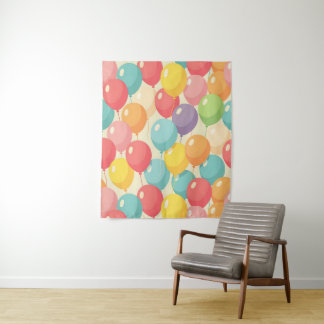 Feestballonnen in verschillende kleuren wandkleed