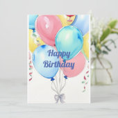 Feestballonnen Kaart (Staand voorkant)