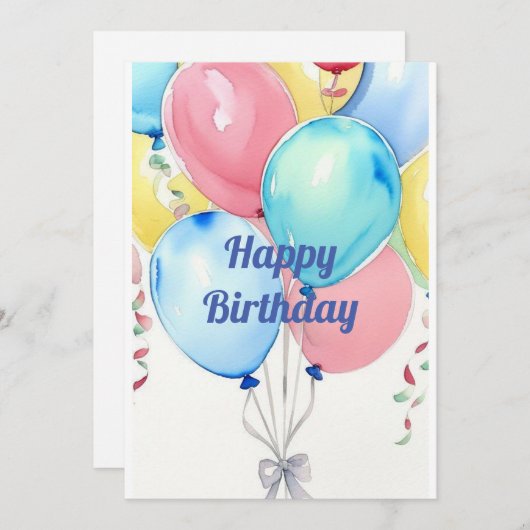 Feestballonnen Kaart (Voorkant / Achterkant)