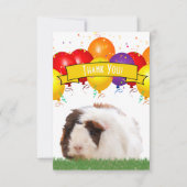 Feestballonnen Knuffel Cavia Gele Banner Bedankkaart (Voorkant)
