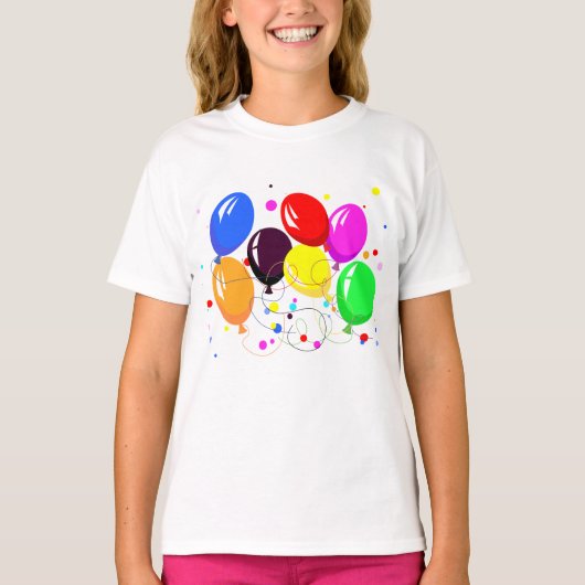 Feestballonnen Meisjes T-shirt (Voorkant)