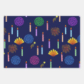 Feestballonnen, Petten en kaarsen in kleurrijke st Inpakpapier Vel (Voorkant 2)