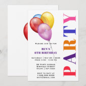 Feestballonnen Verjaardag Kaart (Voorkant / Achterkant)