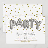 FEestballonnen Zilver & Goud Verjaardag ELKE KLEUR Kaart (Voorkant / Achterkant)