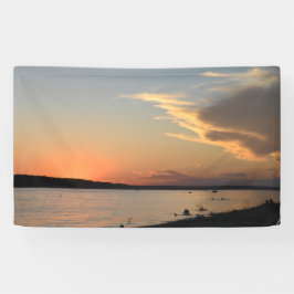 Feestbanner met zonsondergang ontwerp (deel van co spandoek