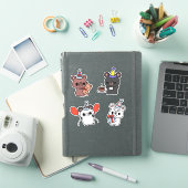Feestbeer kus uitknippen Kawaii stickerblad Sticker (iPad Cover)