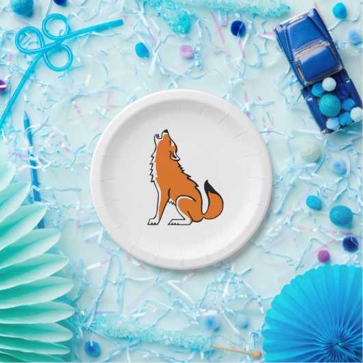 Feestbeest! Cool Red WOLF - Bedreigd dier- Papieren Bordje (Feest)