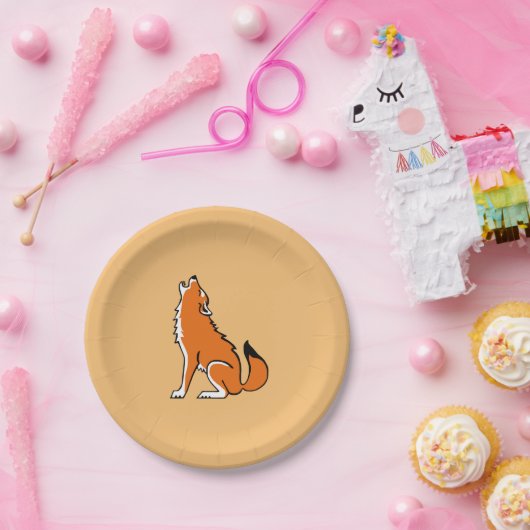 Feestbeest! Cool Red WOLF - Conservatie - Sinaasap Papieren Bordje (Feest)