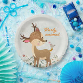 Feestbeest, rendier & hart liefde modern papieren bordje (Feest)