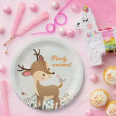 Feestbeest, rendier & hart liefde modern papieren bordje (Feest)