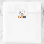 Feestbeest, Tijger met cadeaus en feesthoed Ronde Sticker (Tas)