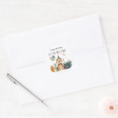 Feestbeest, Tijger met cadeaus en feesthoed Ronde Sticker (Envelop)