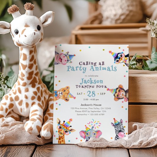 Feestbeesten 4e Verjaardag Kinder Safari Kaart