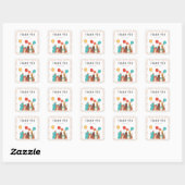 Feestbeesten en Stippen Aangepaste Verjaardag Vierkante Sticker (Vel)