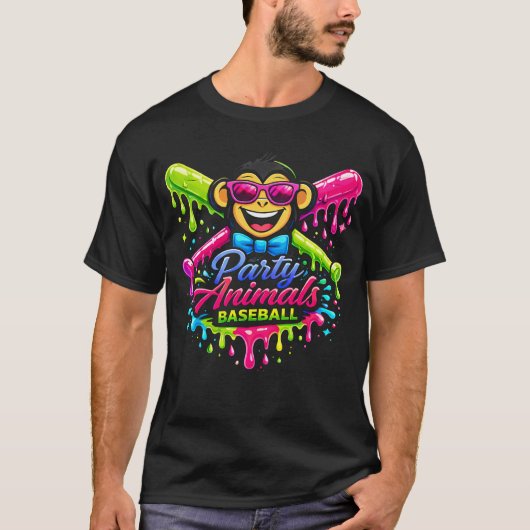 Feestbeesten Honkbal Grappig T-shirt (Voorkant)
