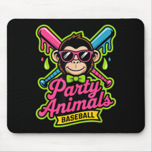 Feestbeesten honkbal grappige aap levendige slime  muismat