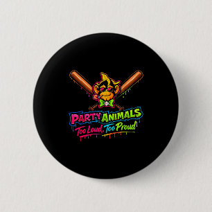 Feestbeesten honkbal jersey  ronde button 5,7 cm