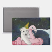 Feestbeesten: Ijsbeer magneet 8,9cm x 6,4cm (Voorkant / Achterkant)