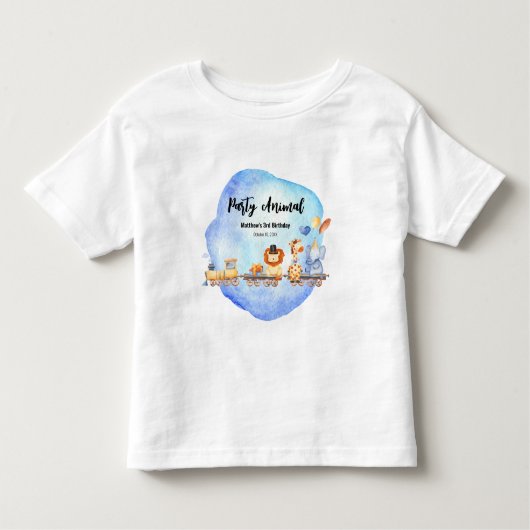 Feestbeesten in de Trein Jungle Verjaardagsfeestje Kinder Shirts (Voorkant)