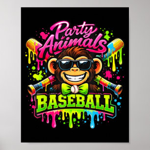 Feestbeesten meme honkbal grappige aap poster