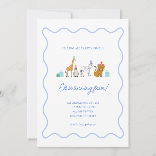 Feestbeesten Uitnodiging (Voorkant)