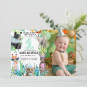 feestbeesten Verjaardag Safari tropisch Kaart (Staand voorkant)