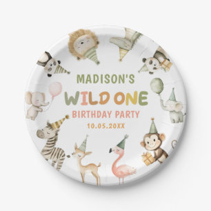 Feestbeesten Wilde Safari 1e Verjaardag Papieren Bordje