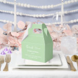 Feestbehandelingsdoos Bedankdoosjes<br><div class="desc">Het feestgunstdoosje is weergegeven in een elegante saliegroene kleur.
Pas dit item aan en vervang de voorbeeldtekst door die van jou.
Tip: Voeg gewoon je lekkere traktaties toe en een vrolijke lint.</div>