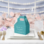 Feestbehandelingsdoos Bedankdoosjes<br><div class="desc">Het feestgunstdoosje is weergegeven in een elegante turkooizen kleur.
Pas dit item aan en wijzig de voorbeeldtekst in die van jou.
Tip: Voeg gewoon je lekkere traktaties toe en wat feestelijke linten.</div>