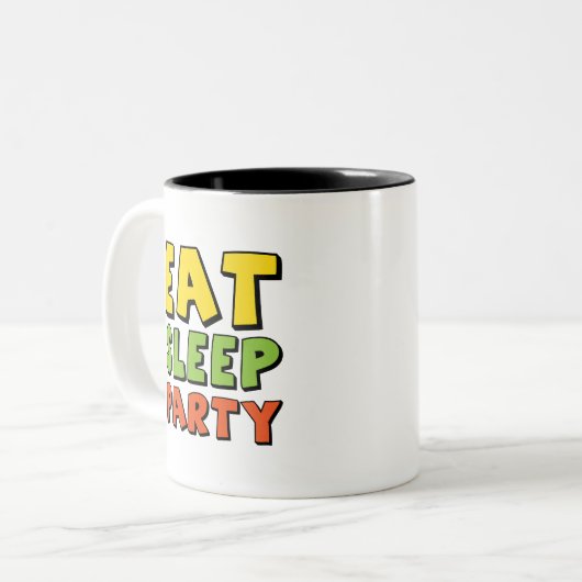 feestbekertje tweekleurige koffiemok (Voorkant links)